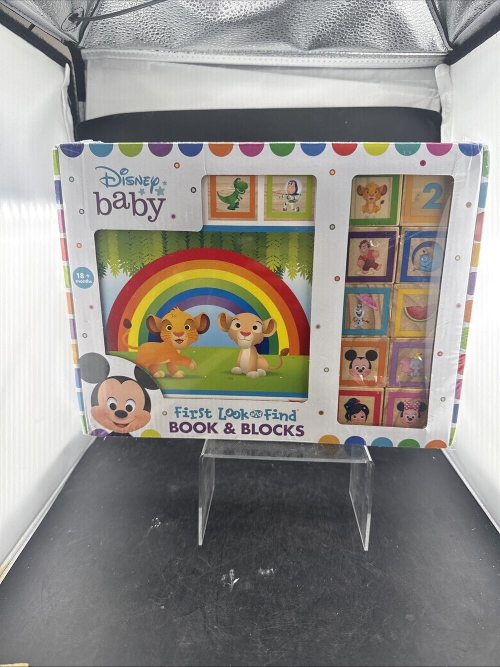 Disney Baby First Look & Find Book Blocks Set Mickey Lion King Pixar NEW 18M+